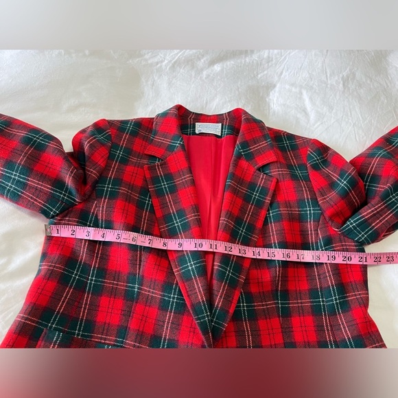 Pendleton | Women SZ 40 (XL) | VTG Blazer Skirt Suit | Lennox Tartan Wool Red - Picture 5 of 15